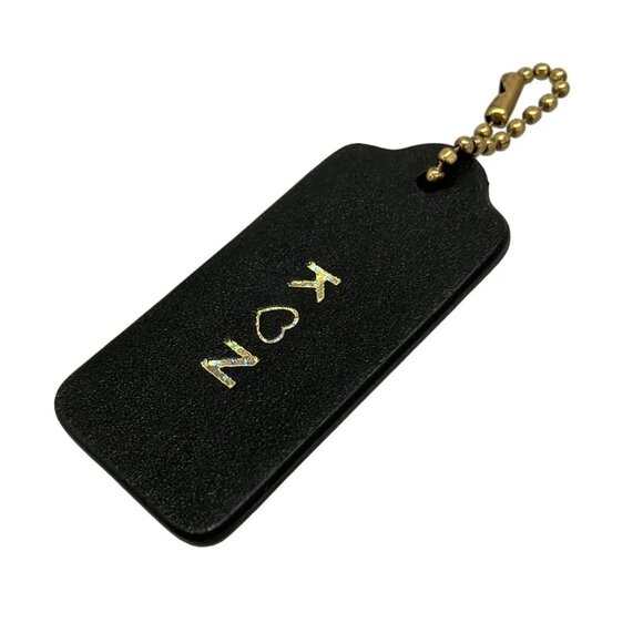 Auth COACH - Black Gold Leather Hardware Bag Charm - Picture 2 of 5